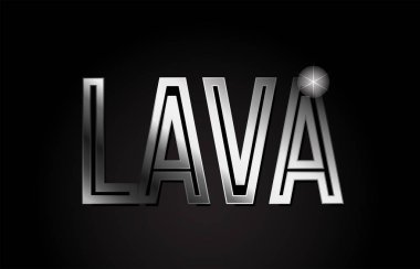 lav kelime tipografi tasarım gümüş gri metal renkli logo, afiş veya metin tasarımı için uygun