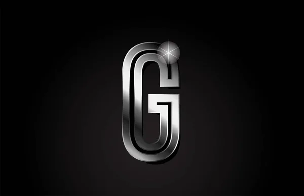 Zilveren Metalen Alfabet Letter Logo Ontwerp Geschikt Voor Een Bedrijf — Stockvector