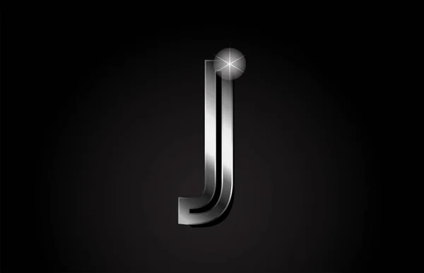 Alphabet Métal Argent Lettre Logo Design Adapté Une Entreprise Une — Image vectorielle