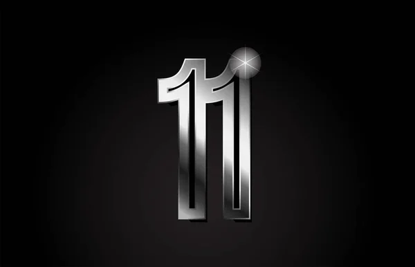 Ασημί Μεταλλικό Αριθμός Λογότυπο Σχεδιασμό Κατάλληλο Για Μια Εταιρεία Επιχείρηση — Διανυσματικό Αρχείο