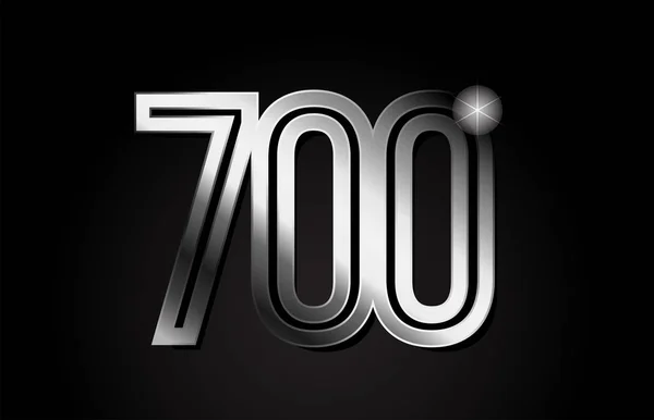 银色金属700号标志设计适合公司或企业 — 图库矢量图片