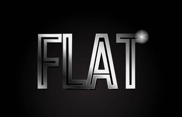 Flat Ordet Typografi Design Silver Grå Metall Färg Lämplig För — Stock vektor