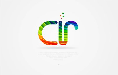 CR c r Alfabe harf logo simge kombinasyonu tasarım Gökkuşağı rengi ile
