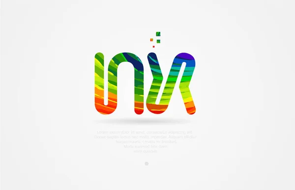 Letter Logo Combine Design Rainbow Color — стоковый вектор