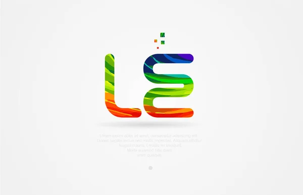 Alphabet Letter Logo Combination Design Rainbow Color — стоковый вектор