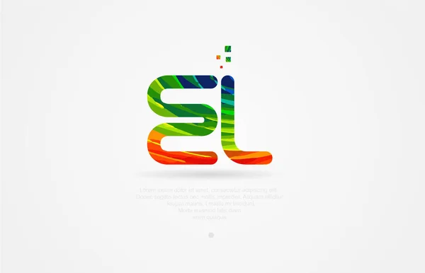Alfabet Brev Logo Ikon Kombination Design Med Regnbue Farve – Stock-vektor