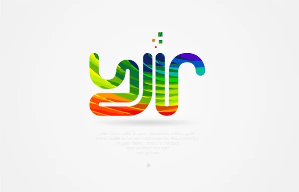 Alphabet Letter Logo Icon Combination Design Rainbow Color — Stock Vector