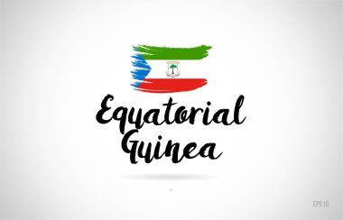 Ekvator Ginesi ülke bayrağı konseptiyle grunge tasarım logo simge tasarımı için uygun