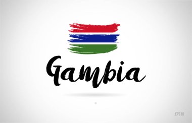 Gambiya ülke bayrağı konseptiyle grunge tasarım logo simge tasarımı için uygun