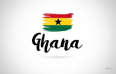 Gana ülke bayrağı konseptiyle grunge tasarım logo simge tasarımı için uygun