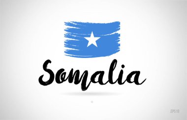Somali ülke bayrağı konseptiyle grunge tasarım logo simge tasarımı için uygun