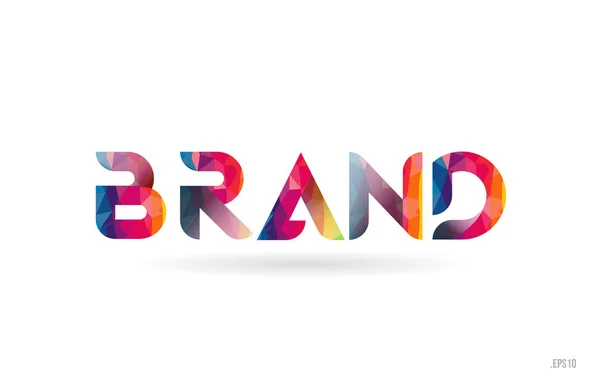 色の虹 Word テキスト カード パンフレットやタイポグラフィのロゴの設計に適したブランド — ストックベクタ