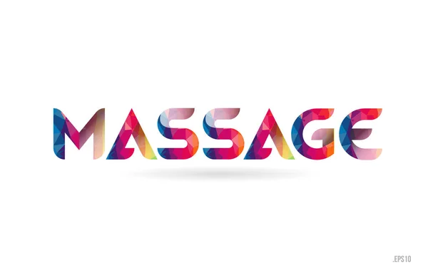 Massaggio Colorato Arcobaleno Parola Testo Adatto Carta Brochure Tipografia Logo — Vettoriale Stock