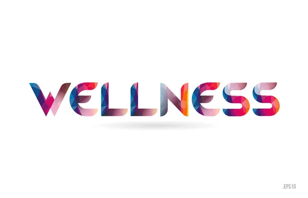 Wellness Colored Rainbow Word Text Suitable Card Brochure Typography Logo — Stock Vector