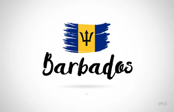 Концепция Флага Страны Барбадоса Гранж Дизайном Подходящим Дизайна Логотипа — стоковый вектор