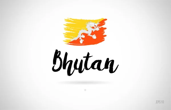 Bhutan Country Flag Concept Grunge Design Suitable Logo Icon Design — Stock Vector