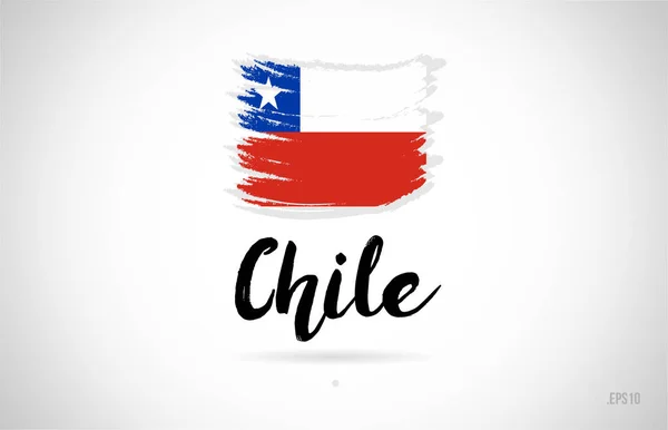 Chile Země Vlajky Koncept Grunge Design Vhodný Pro Logo Design — Stockový vektor