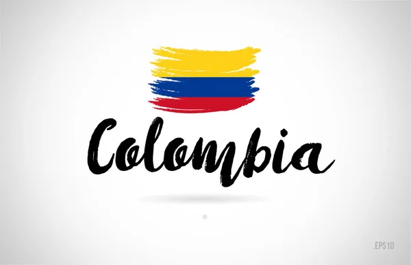 Colombia Country Flag Concept Grunge Design Suitable Logo Icon Design — стоковый вектор