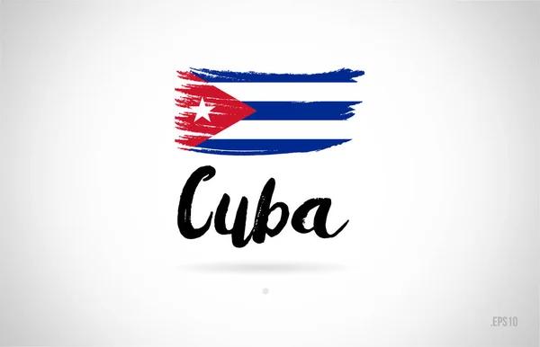 Cuba Country Flag Concept Con Grunge Design Adatto Logo Icona — Vettoriale Stock