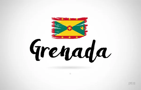 Grenada Country Flag Concept Grunge Design Suitable Logo Icon Design — Stock Vector