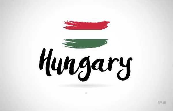 Magyarország Ország Lobogója Koncepció Grunge Tervez Megfelelő Részére Egy Logó — Stock Vector