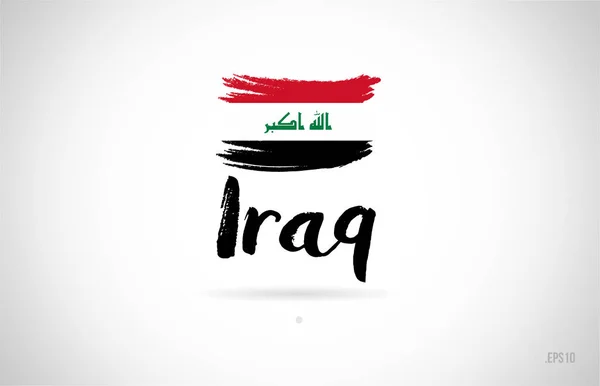 Iraq Country Flag Concept Con Grunge Design Adatto Logo Icona — Vettoriale Stock