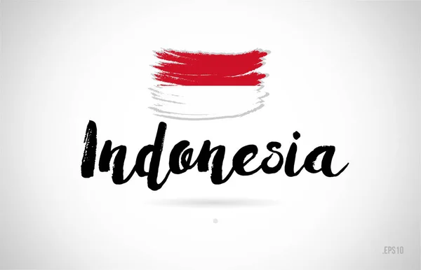 Indonesien Land Flagga Koncept Med Grunge Design Lämplig För Logotyp — Stock vektor