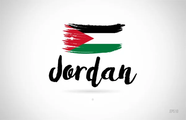 Koncepcja Flaga Kraju Jordan Grunge Projektowania Nadaje Się Projektowania Ikona — Wektor stockowy