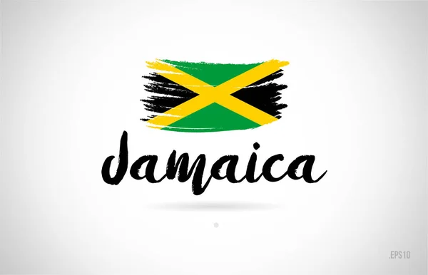Ямайка Концепции Флага Страны Гранж Дизайн Подходит Логотипа Иконки Дизайн — стоковый вектор