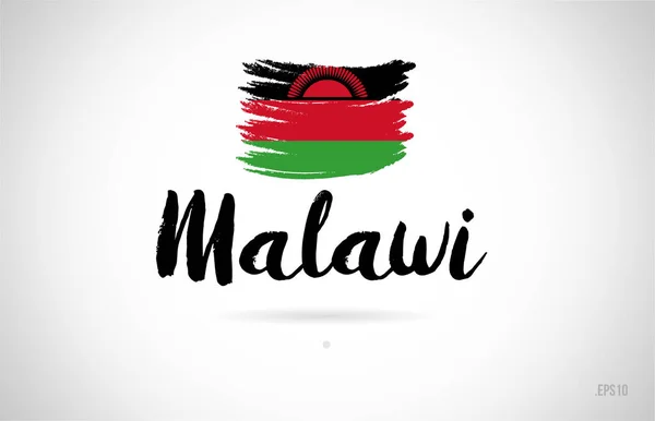 Malawi Country Flag Concept Con Grunge Design Adatto Logo Icona — Vettoriale Stock