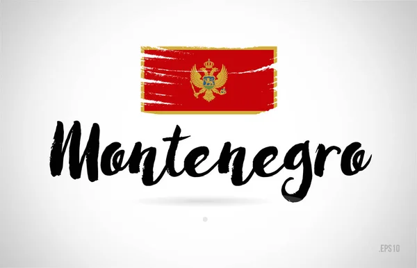 Montenegro Country Flag Concept Con Grunge Design Adatto Logo Icona — Vettoriale Stock