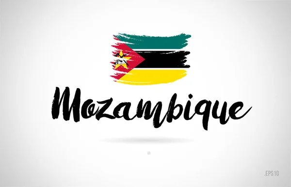 Mozambique Country Flag Concept Con Grunge Design Adatto Logo Icona — Vettoriale Stock