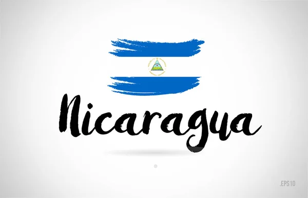 Nicaragua Land Flagga Koncept Med Grunge Design Lämplig För Logotyp — Stock vektor