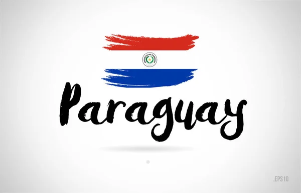 Paraguay Land Flagga Koncept Med Grunge Design Lämplig För Logotyp — Stock vektor