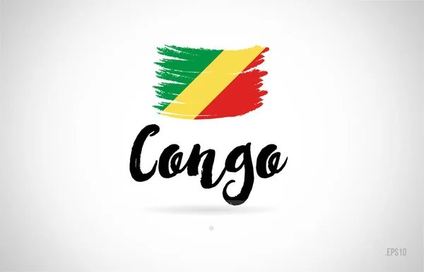 Concepto Bandera País Congo Con Diseño Grunge Adecuado Para Diseño — Vector de stock