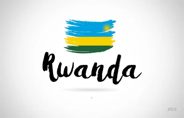 Rwanda Country Flag Concept Con Grunge Design Adatto Logo Icona — Vettoriale Stock