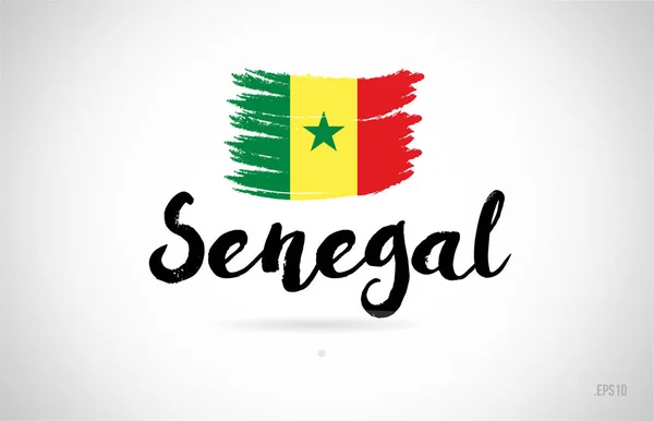 Concepto Bandera País Senegal Con Diseño Grunge Adecuado Para Diseño — Archivo Imágenes Vectoriales