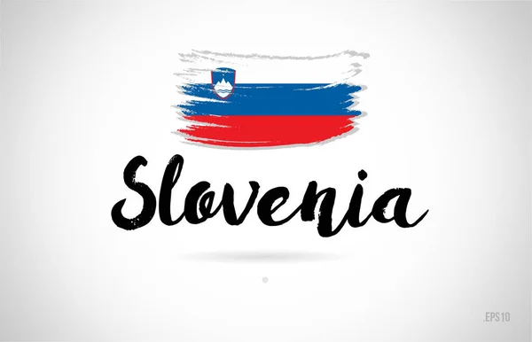 Slovenia Country Flag Concept Con Grunge Design Adatto Logo Icona — Vettoriale Stock