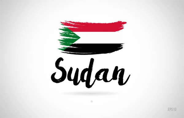 Conceito Bandeira País Sudan Com Design Grunge Adequado Para Design — Vetor de Stock