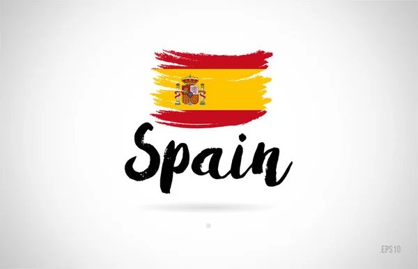 Spanien Country Flag Konzept Mit Grunge Design Passend Für Ein — Stockvektor