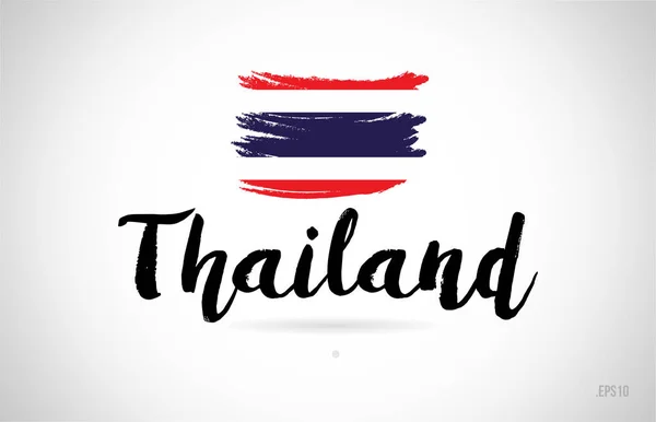 Thailand Concept Drapeau Pays Avec Design Grunge Adapté Logo Icône — Image vectorielle