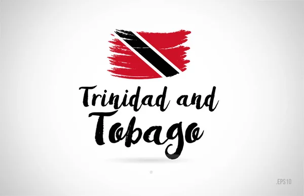 Trinidad Tobago Country Flag Concept Grunge Design Suitable Logo Icon — Stock Vector