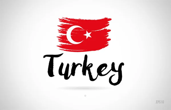 Turkiet Land Flagga Koncept Med Grunge Design Lämplig För Logotyp — Stock vektor