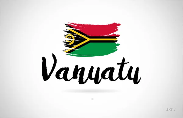 Vanuatu Country Flag Konzept Mit Grunge Design Passend Für Ein — Stockvektor