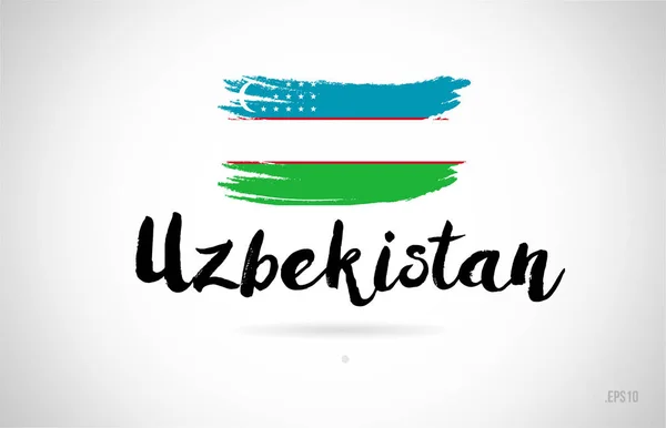 Концепция Флага Узбекистана Гранжевым Дизайном Подходящим Дизайна Логотипа — стоковый вектор