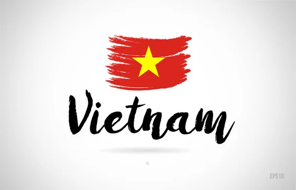 Koncepcja Flaga Kraju Wietnam Grunge Projektowania Nadaje Się Projektowania Ikona — Wektor stockowy