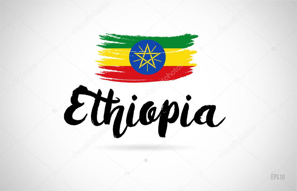 Ethiopia country flag concept with grunge design suitable for a logo icon design