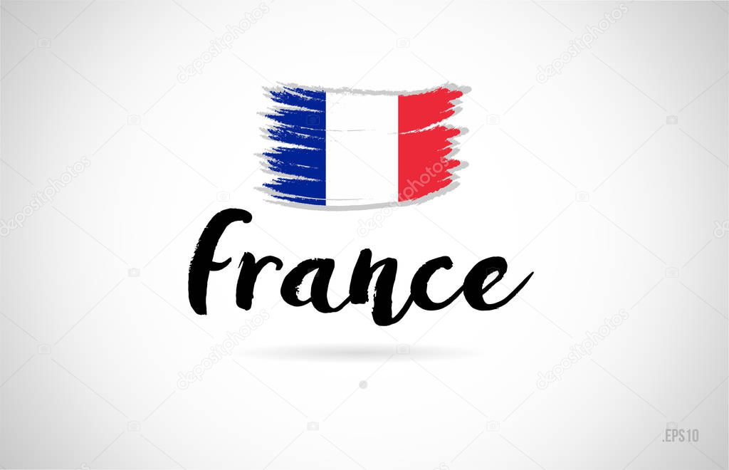 france country flag concept with grunge design suitable for a logo icon design