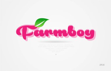 Beyaz arka planda kart simgesini broşür veya tipografi logo tasarımı için uygun bir yaprak yeşil ve pembe renkli ayıklamaya 3d kelime