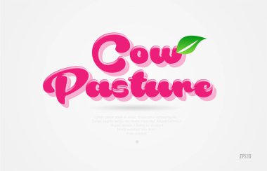 inek mera 3d kelime bir yaprak yeşil ve pembe renkli beyaz arka planda kart simgesini broşür veya tipografi logo tasarımı için uygun